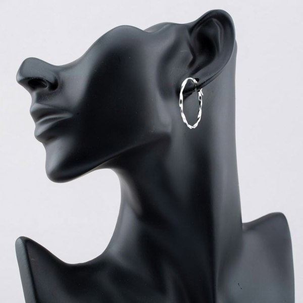 T. H. Baker Sterling Silver 30mm Twist Hoop Earrings S3460