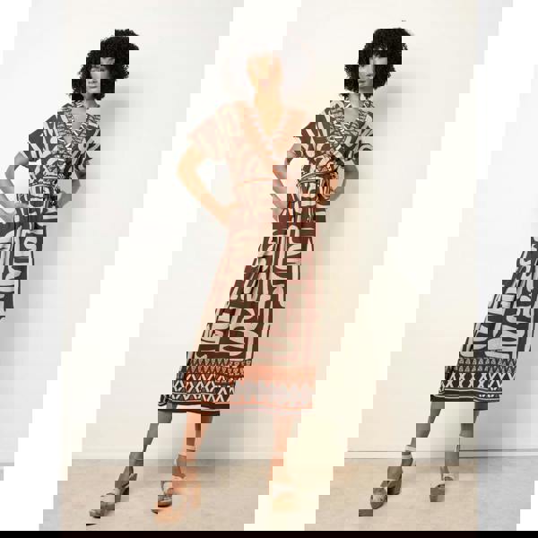 Blue Vanilla Dress With Abstract Print