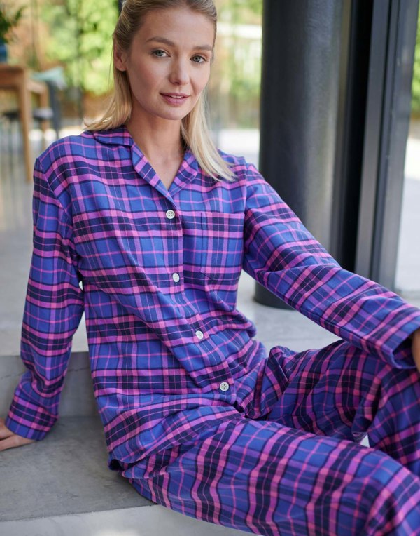 British Boxers Women's Brushed Cotton Pyjama Set – Lomond Tartan