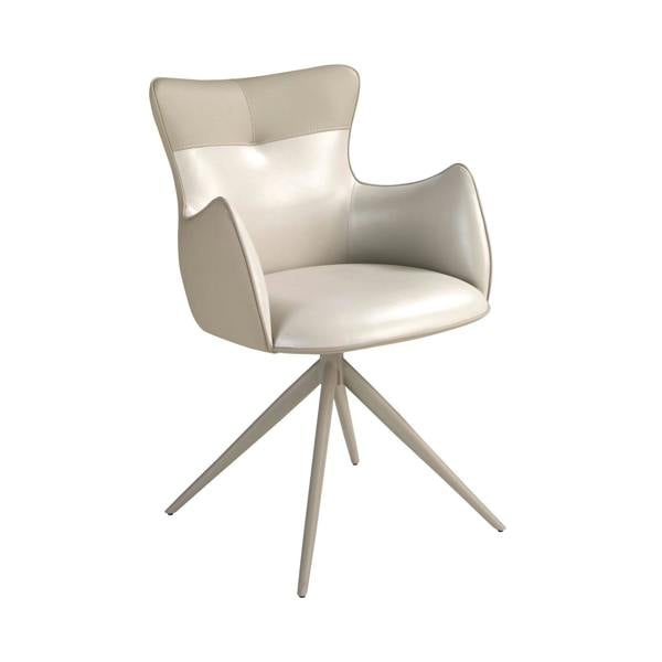 Angel Cerdá Swivel Chair in Off-white and Greige Leatherette 4203