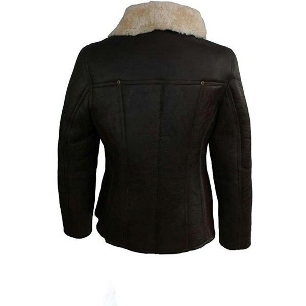 Eastern Counties Leather Women's Celene Aviator Sheepskin Coat - Chocolate Forest