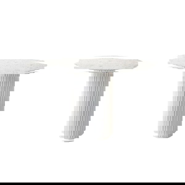 Cracky White Round Dining Table, Premium Terrazzo And Wood Base-Weilai Concept-Weilai Concept
