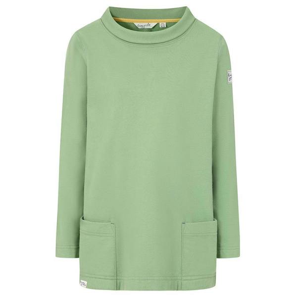 Lazy Jacks Womens/Ladies Logo Roll Neck Sweatshirt - Grass Green - 