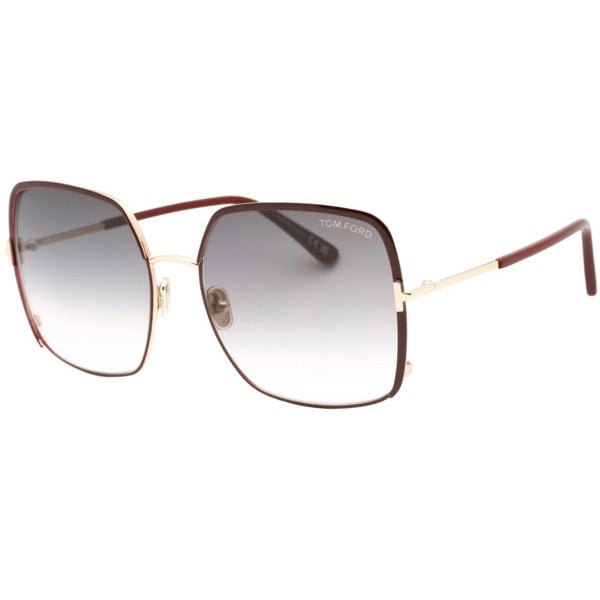 Tom Ford Gradient Blue Lens Shiny Bordeaux Sunglasses One Size