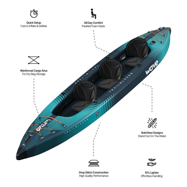 Wave Trailblazer 3.0 | Inflatable Kayak | Drop-Stitch | 2-3 Seater