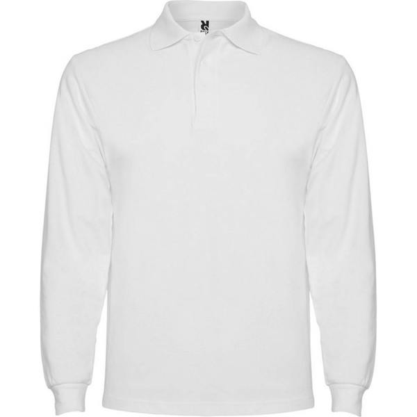 Roly Mens Estrella Long-Sleeved Polo Shirt - White - 