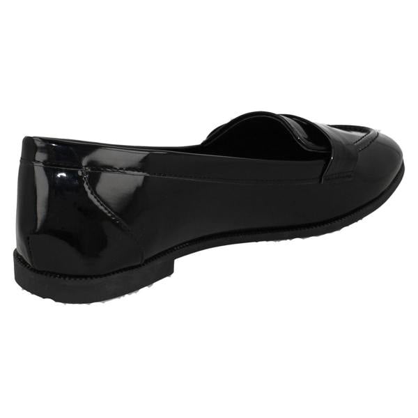 Spot On Ladies Spot On Flat Loafer Saddle Trim Wide Fit Shoes F80561
