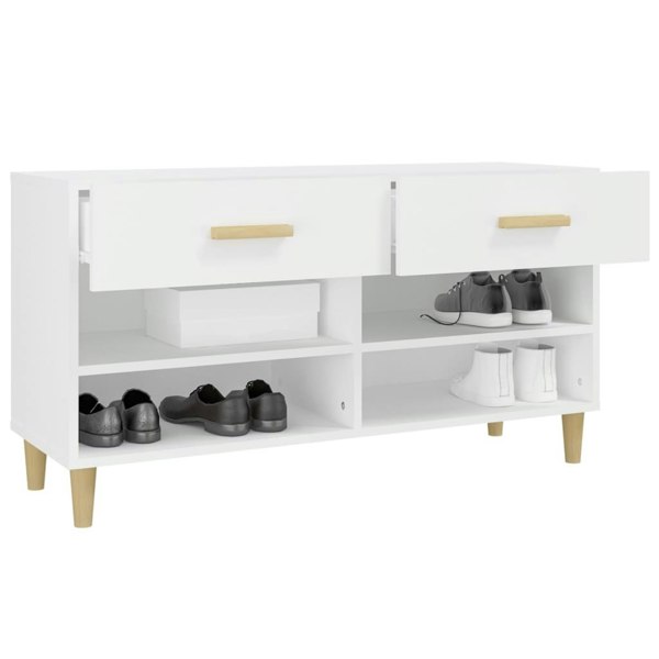 Berkfield Shoe Cabinet White 102x35x55 cm Engineered Wood