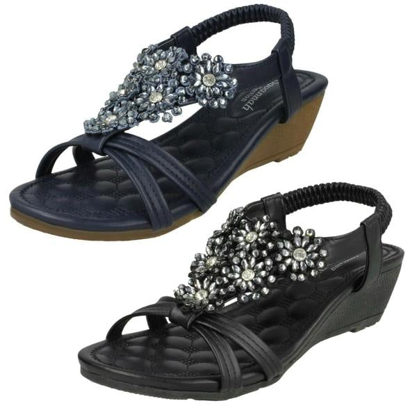 Savannah Ladies Savannah Mid Wedge Strappy Sandals F10792