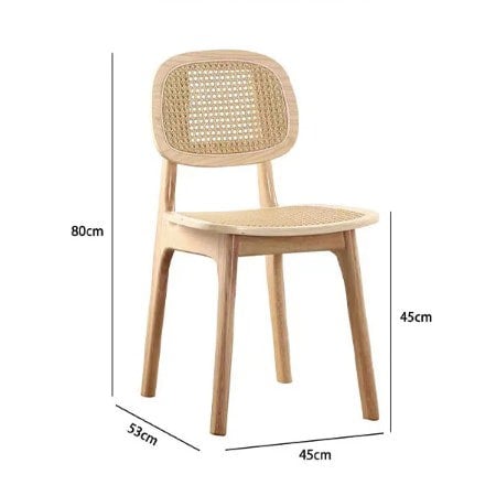 Nicole Rattan Dining Chair, Solid Wood-Rit Concept-Rit Concept