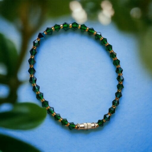 The Colourful Aura Blue Gold Crystal Beaded Sparkle minmalist Elegant Bracelet