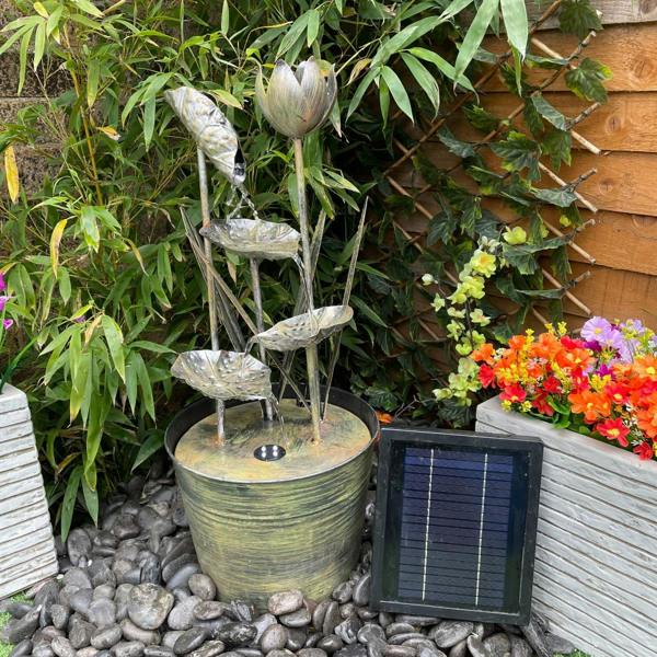 Tranquillity Water Features Zinc Flower Modern Metal Water Feature