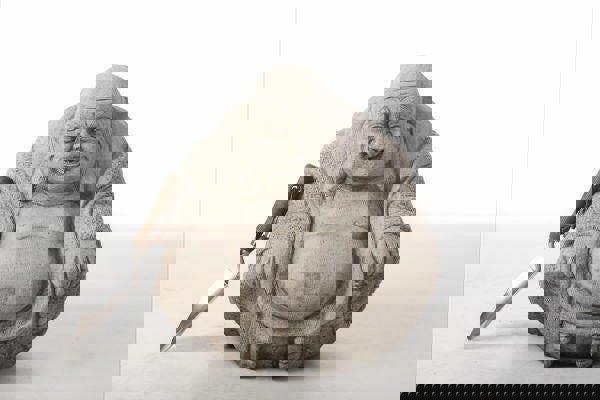 Medium Stone Cast Happy Buddha Sculpture