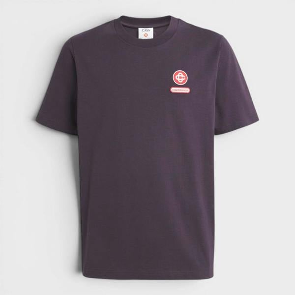 Casablanca Logo Patch T-Shirt Aubergine