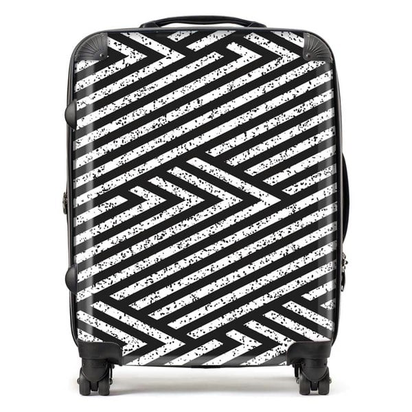 Warren Reed Oblique Black Grunge Pattern Suitcase