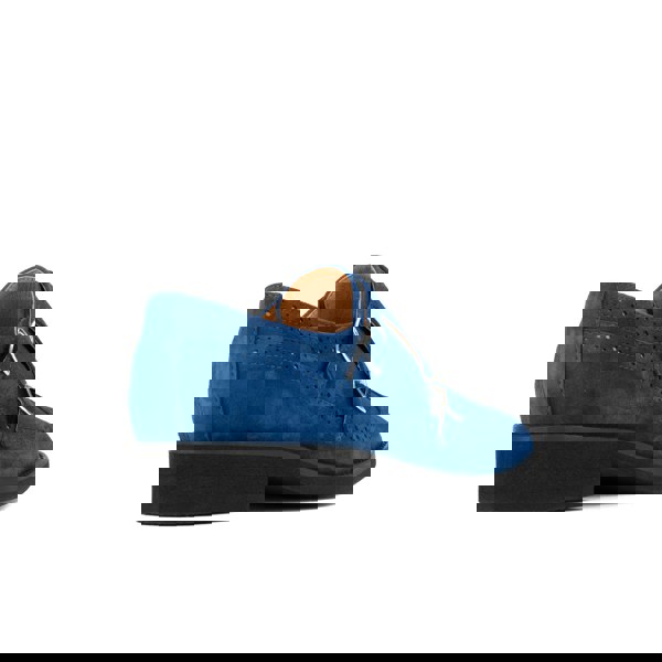 Embassy London Windsor - Blue - Women's blue suede leather monk shoe with brogue detailing