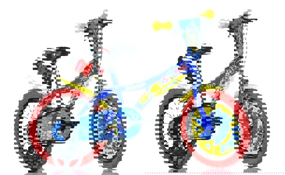 Dino Sonic Kids 14" Wheel Bike - Blue/Yellow