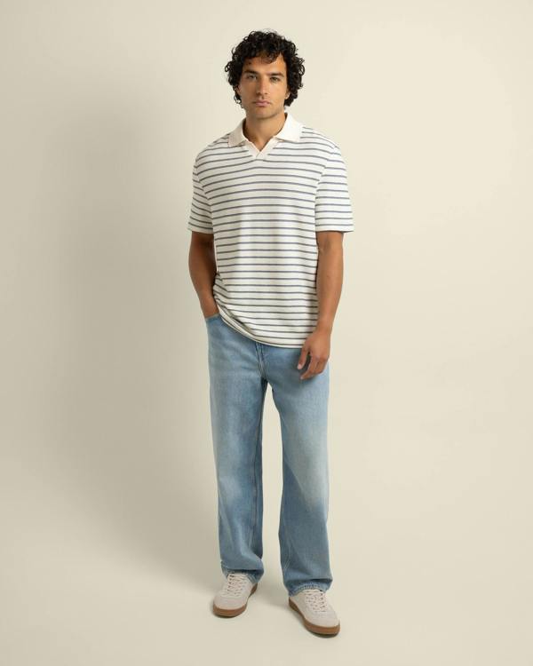 Larsson & Co Bergen - Textured Stripe Polo Shirt