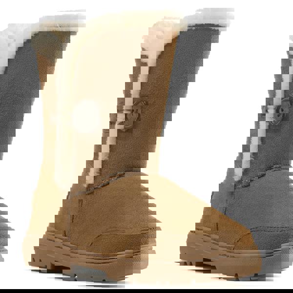 VIVA Freya: Womens Single Button Faux Fur Lining Mid-Calf Winter Boots