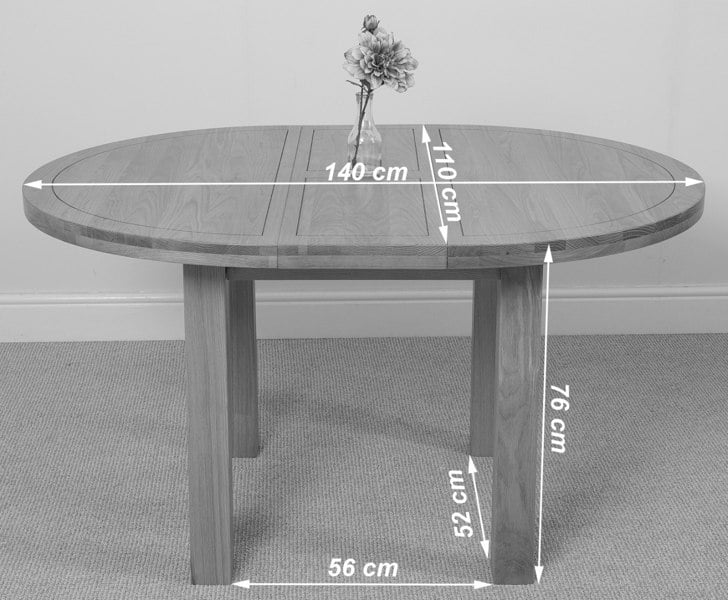 That's Furniture Edmonton Round Extendable Oak Dining Set with Stanford Oak Chairs