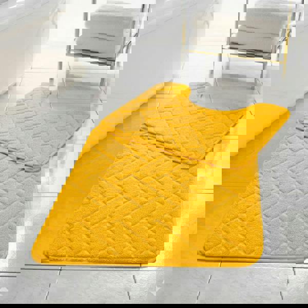 HomeSpace Direct Memory Foam Blocks Anti Slip Bath Mat Set 2 Piece