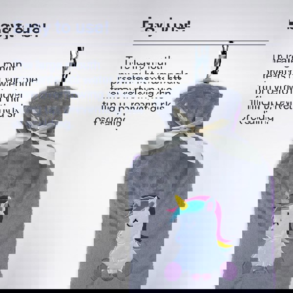 ChilliPak Hot Water Bottle with Sherpa Fleece Cover - 2 Litre - Unicorn