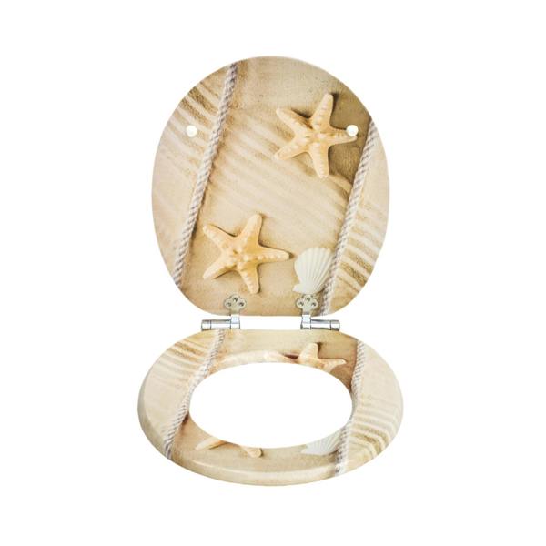 RTS Starfish Sand Wood Soft Close Toilet Seat