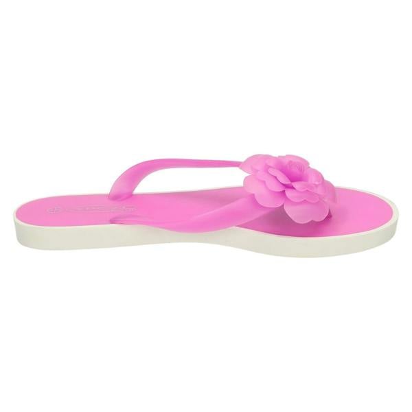 Spot On Ladies Spot On Flat Toepost Flower Trim Sandal