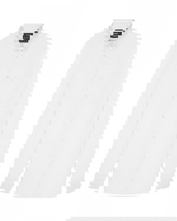 Lyle & Scott Tonal Eagle Mens Plain Oxford Shirt - 626 White