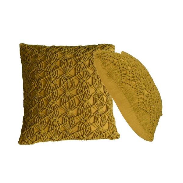 Wyld Haus Set of 2 Hautvillers Mustard Hanwoven Cushion Covers