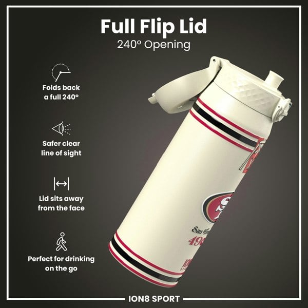 ION8 NFL x ION8 Insulated Steel Water Bottle, NFL 49ers, 750ml (24oz)