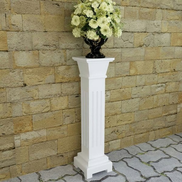 Berkfield Classic Square Pillar Plant Stand MDF