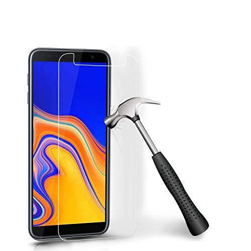 KAV [Pack of 3 Tempered Glass Screen Protector for Samsung Galaxy J4 Plus 2018 Shatterproof 9H Hardness Easy Bubble-Free Installation Protective Glass