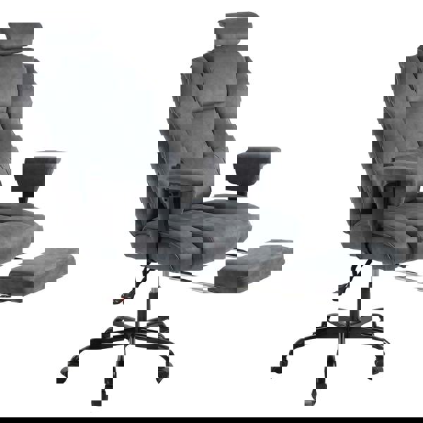 Levede Ergonomic Office Chair Suede Recline Pressure Relief Spring Seat Footrest