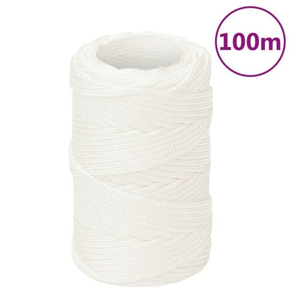 Berkfield Boat Rope Full White 2 mm 100 m Polypropylene