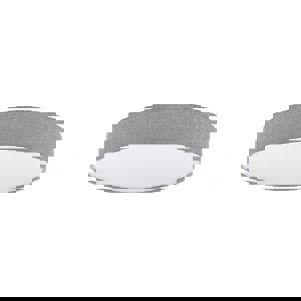 Flush Ceiling Light Colour White Shade Grey White Fabric Linen Plastic LED 40W Loops