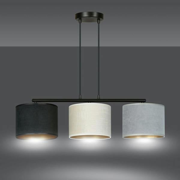 Emibig HILDE Pendant lamp 3 x E27 Black with Black, Grey and White Shade