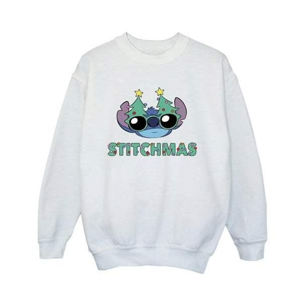 Disney Boys Lilo & Stitch Stitchmas Glasses Sweatshirt - White