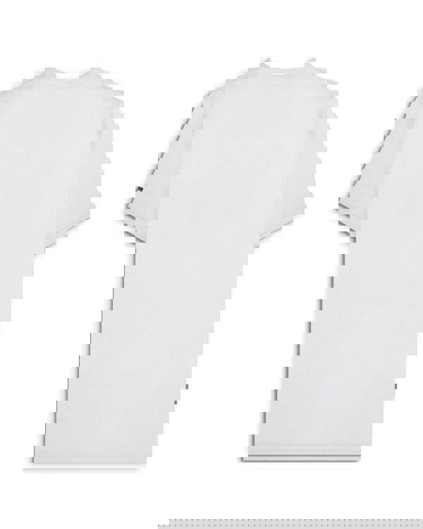 Lambretta Mens Multi Badges Mod Ska Casual T-Shirts, plain white t-shirt with colorful badge embellishments on the front, designed for a retro and casual style.