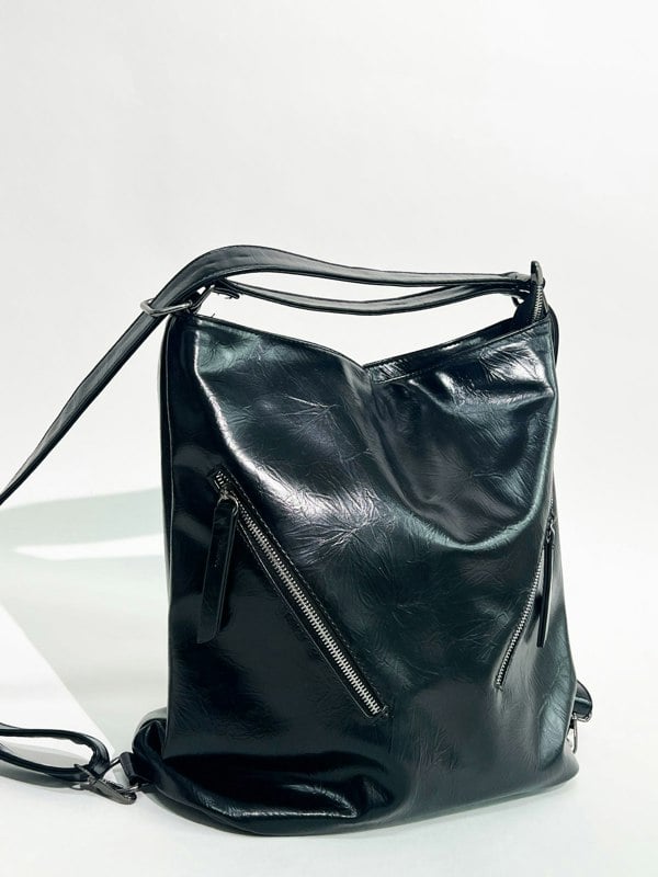 SVNX Hobo Shoulder Bag & Backpack in Black - 2 in 1