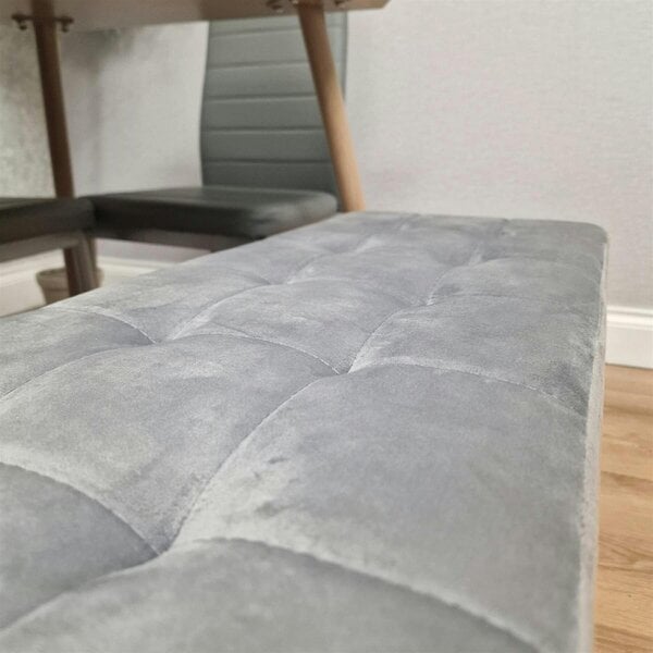 Kosy Koala Dining Table Set With 4 Grey Chairs And 1 Grey Velvet Bench Dining Room Furniture