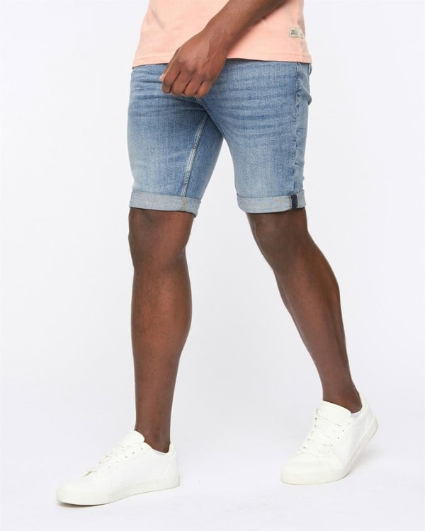 Duck and Cover Mustone Denim Shorts Mid Wash