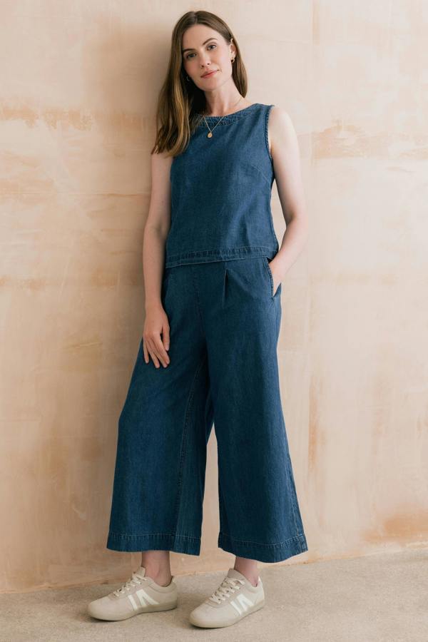 Lily & Me Cora Denim Button Back Vest