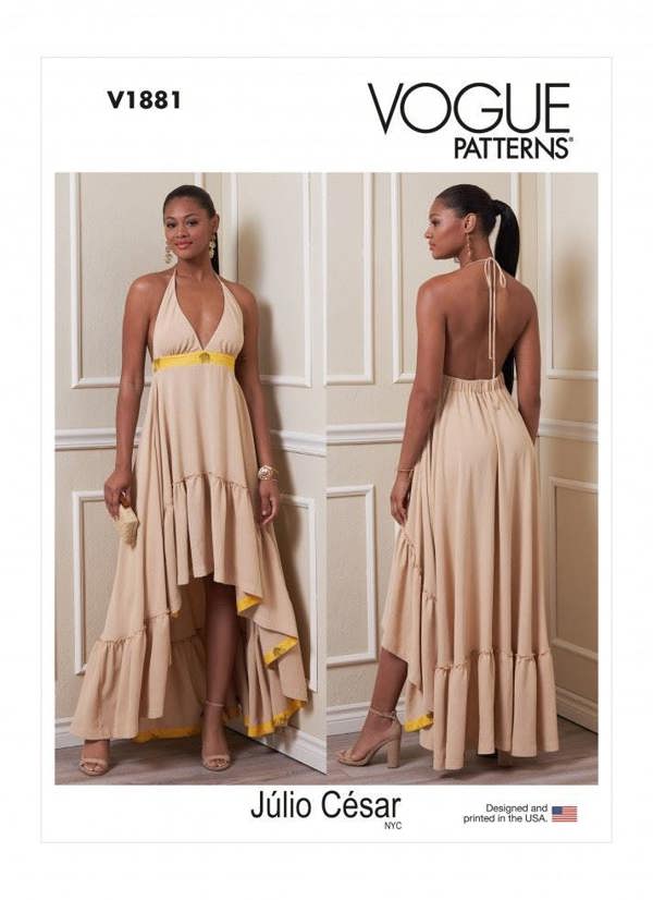 Vogue Sewing Pattern 1881, Dresses for Women, Y (XS-S-M) - Intermediate