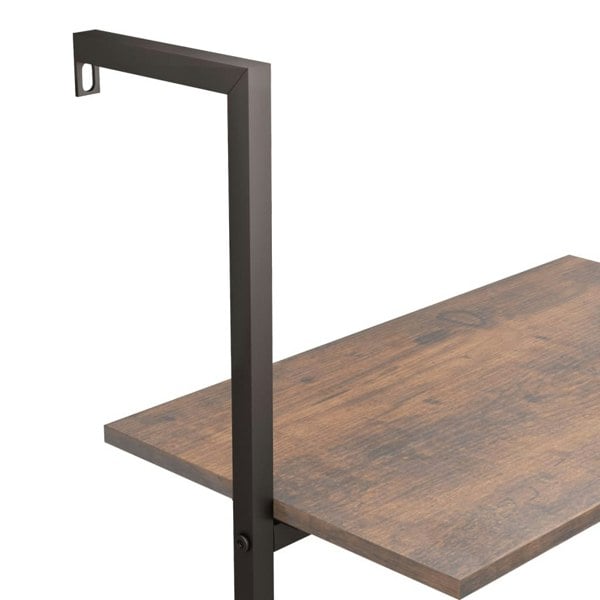 Berkfield 5-Tier Leaning Shelf Dark Brown and Black 64x35x185 cm