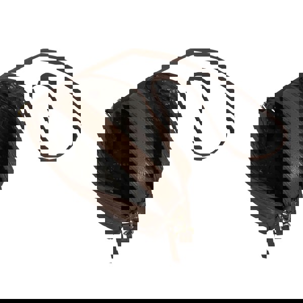 Assots London 'IRIS' Tan Quilted Soft Pebble Grain Leather Crossbody Bag