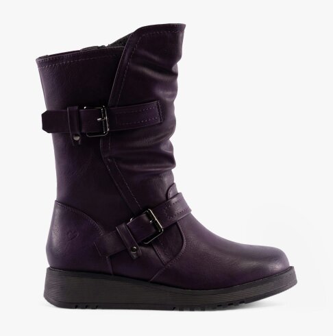 Heavenly Feet HANNAH4 Womens Mid-Calf Boots Purple