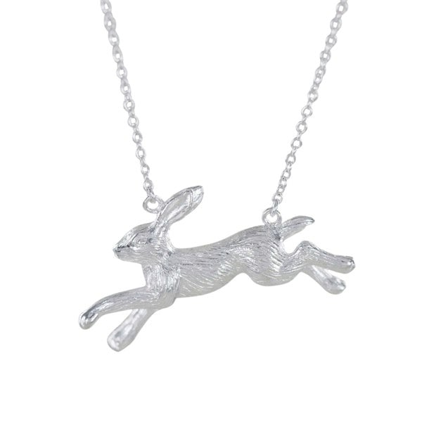 Sterling Silver Running Hare Necklace - Reeves & Reeves