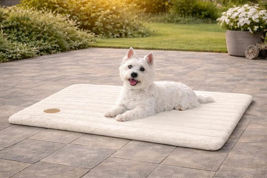 Snug and Cosy Pets Alaska Memory Foam Faux Fur Dog Pet Mat - Orthopaedic Support & British Design - 100x75cm - Ivory