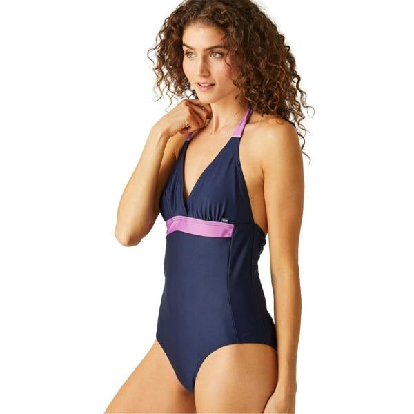 Regatta Womens/Ladies Flavia II Contrast One Piece Swimsuit - Navy/Radiant Orchid - 